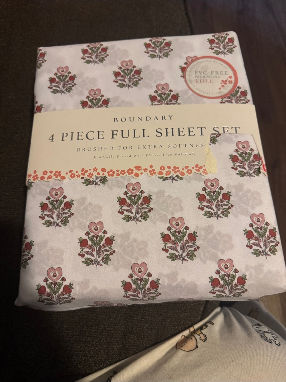 Boundary NWT 4-Piece Full Sheet Set - Pink Floral Pattern